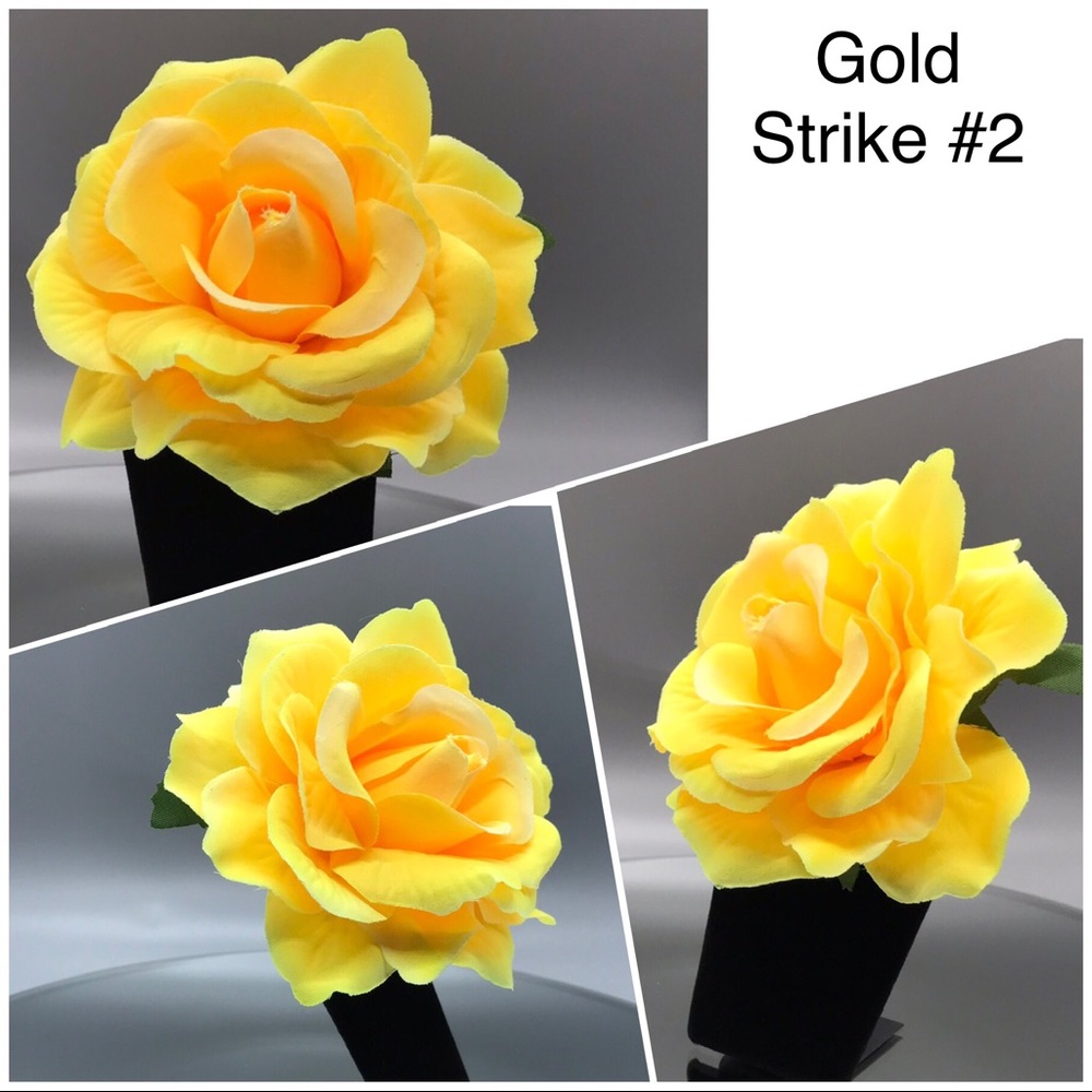 Gorgeous Fabric Layered Rose Flower Hair Clips NEW - Picture 3 of 4